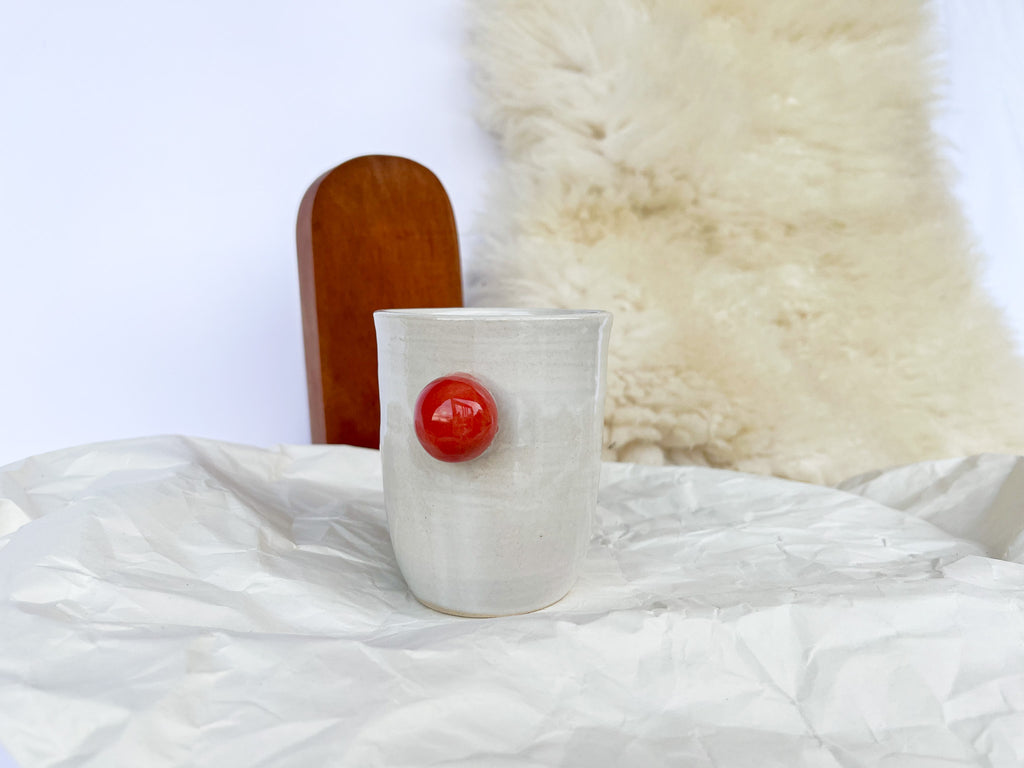 BELA skodelica z rdečo VELIKA